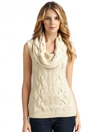 THE LOOKLuxe 2-ply cashmere from expertly maintained inner Mongolian cashmere goatsFeatures long, fine, smooth fibers top-dyed for maximum color saturationCable-knit designCowlneck SleevelessRibbed hemTHE FITAbout 26 from shoulder to hemTHE MATERIALCashmereCARE & ORIGINDry cleanImportedModel shown is 5'10 (177cm) wearing US size Small. This item was originally available for purchase at Saks Fifth Avenue OFF 5TH stores. THE LOOKLuxe 2-ply cashmere from expertly maintained inner Mongolian cashmere goatsFeatures long, fine, smooth fibers top-dyed for maximum color saturationCable-knit designCowlneck SleevelessRibbed hemTHE FITAbout 26 from shoulder to hemTHE MATERIALCashmereCARE & ORIGINDry cleanImportedModel shown is 5'10 (177cm) wearing US size Small. This item was originally available for purchase at Saks Fifth Avenue OFF 5TH stores.