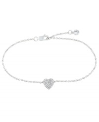 Charming and adorable, this delicate mini charm bracelet from CRISLU flaunts a heart charm with faceted clear cubic zirconias (1/4 ct. t.w.). Crafted in platinum over sterling silver. Nickel-free. Approximate length: 7 inches. Charming and adorable, this delicate mini charm bracelet from CRISLU flaunts a heart charm with faceted clear cubic zirconias (1/4 ct. t.w.). Crafted in platinum over sterling silver. Nickel-free. Approximate length: 7 inches.