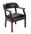 Boss Captain's Guest Arm Chair Without Casters, Black Vinyl