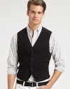 The pinnacle of casual polish, this classic-fitting vest is tailored in lightweight slub cotton twill with sleek Bemberg lining for a handsome finish.Button-frontChest, waist welt pocketsCottonDry cleanImported