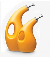 Rachael Ray Stoneware 2-Piece EVOO Oil and Vinegar Dispensing Bottle Set, Yellow Rachael Ray Stoneware 2-Piece EVOO Oil and Vinegar Dispensing Bottle Set, Yellow