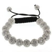 Fully Iced Out Hip Hop 15 White Disco Ball Adjustable Pave Bracelet Fully Iced Out Hip Hop 15 White Disco Ball Adjustable Pave Bracelet