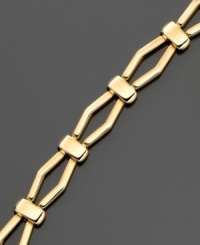 Attractive angles make this gilded bracelet stand out from the crowd. Crafted in 14k gold. Approximate length: 7 inches. Attractive angles make this gilded bracelet stand out from the crowd. Crafted in 14k gold. Approximate length: 7 inches.