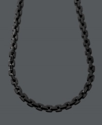 Square up your look with edgy style. Men's necklace features a snappy square link chain set in black ion-plated stainless steel. Approximate length: 24 inches. Square up your look with edgy style. Men's necklace features a snappy square link chain set in black ion-plated stainless steel. Approximate length: 24 inches.