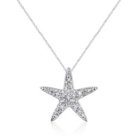 Effy Jewelry Effy® 14K White Gold Diamond Star Necklace .16Tcw.