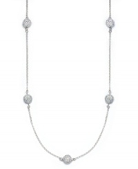 Make it shine. Giani Bernini's pretty station necklace features sparkling crystal accents in sterling silver. Approximate length: 18 inches. Make it shine. Giani Bernini's pretty station necklace features sparkling crystal accents in sterling silver. Approximate length: 18 inches.