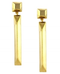 Long, shimmering and stylish! Vince Camuto's linear earrings feature an elongated pyramid shape in gold-tone mixed metal. Approximate drop: 2-1/2 inches. Long, shimmering and stylish! Vince Camuto's linear earrings feature an elongated pyramid shape in gold-tone mixed metal. Approximate drop: 2-1/2 inches.