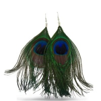 Natural Peacock Feather Earrings Natural Peacock Feather Earrings