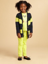 Not your basic cardigan, this stylish, fuzzy knit is adorned with bold stripes and patch pockets.V-neckLong sleevesButton-frontPatch pockets40% polyamide/32% acrylic/28% mohairDry cleanImported Please note: Number of buttons/snaps may vary depending on size ordered. Not your basic cardigan, this stylish, fuzzy knit is adorned with bold stripes and patch pockets.V-neckLong sleevesButton-frontPatch pockets40% polyamide/32% acrylic/28% mohairDry cleanImported Please note: Number of buttons/snaps may vary depending on size ordered.