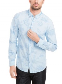 GUESS Dillon Slim-Fit Shirt with Inbloom Colla GUESS Dillon Slim-Fit Shirt with Inbloom Colla