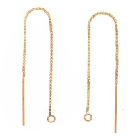 14K Gold Filled Ear Threads Threaders 3 1/4 In. Box Chain w/ Loop 14K Gold Filled Ear Threads Threaders 3 1/4 In. Box Chain w/ Loop