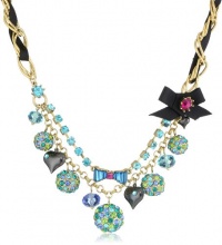 Betsey Johnson Iconic Blue Lagoon Crystal Fireball Multi-Charm Frontal Necklace Betsey Johnson Iconic Blue Lagoon Crystal Fireball Multi-Charm Frontal Necklace