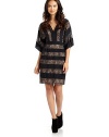 THE LOOKAllover embroidered floral lace stripe designDolman sleevesElastic waistDual angled pocketsTHE FITAbout 37 from shoulder to hemTHE MATERIALBody: silkSecond fabric: polyesterThird fabric: nylonFully linedCARE & ORIGINHand washImportedModel shown is 5'8 (172½cm) wearing US size Small. 