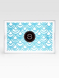 Entertaining becomes so much easier with a handy tray; this one adds modern lines and eye-catching color to improve every get-together. Side handles Lucite 17½W X 11½H X 3D Hand wash Made in USAFOR PERSONALIZATION Select a quantity, then scroll down and click on PERSONALIZE & ADD TO BAG to choose and preview your monogramming options. Please allow 3-4 weeks for delivery. Entertaining becomes so much easier with a handy tray; this one adds modern lines and eye-catching color to improve every get-together. Side handles Lucite 17½W X 11½H X 3D Hand wash Made in USAFOR PERSONALIZATION Select a quantity, then scroll down and click on PERSONALIZE & ADD TO BAG to choose and preview your monogramming options. Please allow 3-4 weeks for delivery.