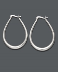 Graceful hoops are the perfect complement to any look. Giani Bernini earrings feature a fluid teardrop design in polished sterling silver. Approximate diameter: 1-1/2 inches. Graceful hoops are the perfect complement to any look. Giani Bernini earrings feature a fluid teardrop design in polished sterling silver. Approximate diameter: 1-1/2 inches.