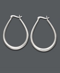 Graceful hoops are the perfect complement to any look. Giani Bernini earrings feature a fluid teardrop design in polished sterling silver. Approximate diameter: 1-1/2 inches.