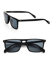 A slim retro style handcrafted in thin, polished plastic with a modified square shape and silver pin accents on the frame and temples. Available in semi matte black frames with indigo photochromic lenses.Acetate100% UV ProtectionImported A slim retro style handcrafted in thin, polished plastic with a modified square shape and silver pin accents on the frame and temples. Available in semi matte black frames with indigo photochromic lenses.Acetate100% UV ProtectionImported