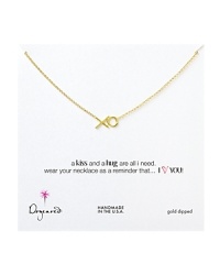 Make a heartfelt statement with this simple 14-karat chain necklace from Dogeared. Delicate and gleaming, this xo totally marks the spot. Make a heartfelt statement with this simple 14-karat chain necklace from Dogeared. Delicate and gleaming, this xo totally marks the spot.