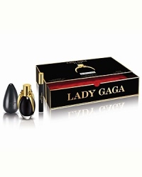 From the HAUS LABORATORIES in Paris. The first ever black Eau de Parfum compounded by LADY GAGA. It's black like the soul of fame, but invisible once airborne. This luxurious holiday gift set includes:- 1.7 oz. Eau de Parfum- 0.34 oz. Rollerball- 5 oz. Black Soap From the HAUS LABORATORIES in Paris. The first ever black Eau de Parfum compounded by LADY GAGA. It's black like the soul of fame, but invisible once airborne. This luxurious holiday gift set includes:- 1.7 oz. Eau de Parfum- 0.34 oz. Rollerball- 5 oz. Black Soap