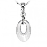 Ashley Arthur Crystal Vue .925 Silver 20mm White Helios Pendant Crystal Dangle Made with Swarovski E