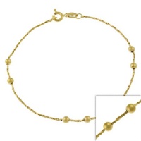 14k Gold Filled Italian Diamond Cut Twisted Mirror Box Beaded Chain Bracelet 14k Gold Filled Italian Diamond Cut Twisted Mirror Box Beaded Chain Bracelet