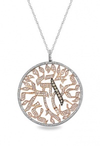 Effy Jewlery Two Tone Cognac & White Diamond Shema Pendant, 2.8 TCW