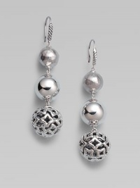 From the Elements Collection. A triple drop of sterling silver with hammered bead at the top.Sterling silver Length, about 1½ Width, about ½ Ear wire Imported From the Elements Collection. A triple drop of sterling silver with hammered bead at the top.Sterling silver Length, about 1½ Width, about ½ Ear wire Imported