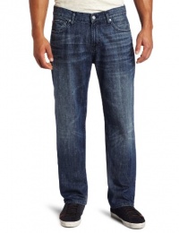 7 For All Mankind Men's Austyn Relaxed Straight Leg Jean in Indigo Blue 7 For All Mankind Men's Austyn Relaxed Straight Leg Jean in Indigo Blue