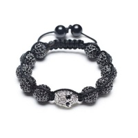 Bling Jewelry Black Swarovski Crystal Skull and Crystal Beads Shamballa Bracelet 12mm Bling Jewelry Black Swarovski Crystal Skull and Crystal Beads Shamballa Bracelet 12mm