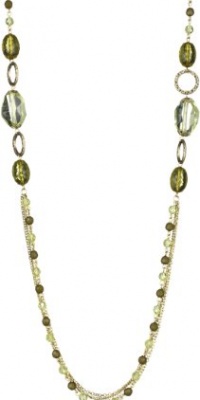 1928 Jewelry Brass and Olivine Peridot Necklace 1928 Jewelry Brass and Olivine Peridot Necklace