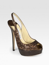 From the 24:7 Collection. Precious metallic leather style encrusted in glitter, secured by an adjustable slingback strap. Self-covered heel, 6 (150mm)Covered platform, 1 (25mm)Compares to a 5 heel (125mm)Glitter-coated metallic leather upperLeather lining and solePadded insoleMade in ItalyOUR FIT MODEL RECOMMENDS ordering one size up as this style runs small. From the 24:7 Collection. Precious metallic leather style encrusted in glitter, secured by an adjustable slingback strap. Self-covered heel, 6 (150mm)Covered platform, 1 (25mm)Compares to a 5 heel (125mm)Glitter-coated metallic leather upperLeather lining and solePadded insoleMade in ItalyOUR FIT MODEL RECOMMENDS ordering one size up as this style runs small.