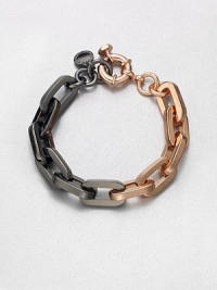 A versatile piece in rose goldtone and hematite-plating. Rose goldtone & hematite-plated brassLength, about 7.5Spring ring closureImported A versatile piece in rose goldtone and hematite-plating. Rose goldtone & hematite-plated brassLength, about 7.5Spring ring closureImported