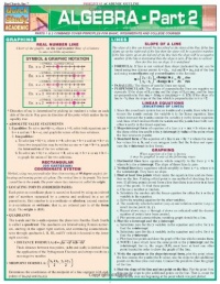 Algebra, Part 2 (Quick Study)