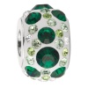 925 Sterling Silver Green Kaleidoscope Crystal, For Chamilia, Pandora, Biagi, Personality, Reflections And More Charm Bracelets