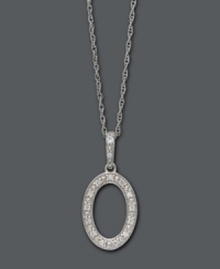 Spell it out in sparkle! This personalized initial charm necklace makes the perfect gift for Olivia. Features sparkling, round-cut diamond accents. Setting and chain crafted in 14k white gold. Approximate length: 18 inches. Approximate drop: 1/2 inch. Spell it out in sparkle! This personalized initial charm necklace makes the perfect gift for Olivia. Features sparkling, round-cut diamond accents. Setting and chain crafted in 14k white gold. Approximate length: 18 inches. Approximate drop: 1/2 inch.