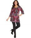 Liven up your leggings with Style&co.'s printed plus size tunic top.