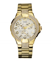 A fashion-sport watch look that's bold and luxurious, by GUESS. A fashion-sport watch look that's bold and luxurious, by GUESS.