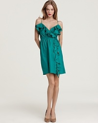 Master the art of style seduction with a flourish of ruffles, a plunging neckline and a deep turquoise hue. Irresistible in every way, this Milly dress is the life of the party--always exciting and memorable, and gorgeous in every way. Master the art of style seduction with a flourish of ruffles, a plunging neckline and a deep turquoise hue. Irresistible in every way, this Milly dress is the life of the party--always exciting and memorable, and gorgeous in every way.