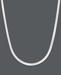 Wrap yourself in a timeless style. Necklace features a flat herringbone chain crafted in 14k white gold. Approximate length: 18 inches. Approximate width: 1.25 mm. Wrap yourself in a timeless style. Necklace features a flat herringbone chain crafted in 14k white gold. Approximate length: 18 inches. Approximate width: 1.25 mm.