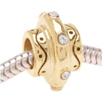 22K Gold Plated Bead Adorned With SWAROVSKI ELEMENTS Crystal Clear - Fits Pandora (1) 22K Gold Plated Bead Adorned With SWAROVSKI ELEMENTS Crystal Clear - Fits Pandora (1)