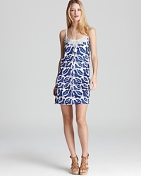 A vintage-inspired print lends an eclectic flair to this Juicy Couture sundress. Pair with strappy sandals for an easy ensemble that goes from city block to seaside escape. A vintage-inspired print lends an eclectic flair to this Juicy Couture sundress. Pair with strappy sandals for an easy ensemble that goes from city block to seaside escape.