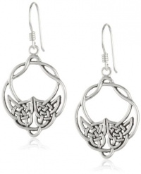 Sterling Silver Celtic Knot Round Drop French Wire Earrings Sterling Silver Celtic Knot Round Drop French Wire Earrings
