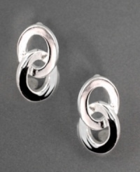 AK Anne Klein reinterprets the button post with these beautiful silver-plated dual loop earrings. Perfect for any age, occasion or attire. Approximate drop: 3/4 inches.