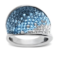 Carnevale Sterling Silver Wave Shape with Swarovski Elements Ring, Size 7 Carnevale Sterling Silver Wave Shape with Swarovski Elements Ring, Size 7