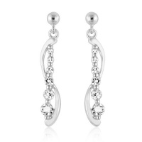 Sterling Silver Created White Sapphire Infinity Earrings Sterling Silver Created White Sapphire Infinity Earrings
