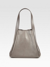 Rich pebble-grain leather in a classic shape.Shoulder straps, 7¾ dropMagnetic snap closure and gussetsProtective metal feetOne inside open pocket12½W X 9¼H X 6¼DImported Rich pebble-grain leather in a classic shape.Shoulder straps, 7¾ dropMagnetic snap closure and gussetsProtective metal feetOne inside open pocket12½W X 9¼H X 6¼DImported