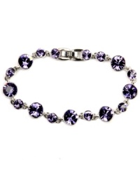 Customize your look with a flexible fit and glam glass accents. Regal, violet hues give purpose to Givenchy's stunning bracelet. Set in silver-plated mixed metal. Approximate length: 7-1/4 inches. Customize your look with a flexible fit and glam glass accents. Regal, violet hues give purpose to Givenchy's stunning bracelet. Set in silver-plated mixed metal. Approximate length: 7-1/4 inches.