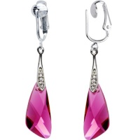 Handcrafted Fuchsia Austrian Crystal Inspire Clip On Earrings MADE WITH SWAROVSKI ELEMENTS Handcrafted Fuchsia Austrian Crystal Inspire Clip On Earrings MADE WITH SWAROVSKI ELEMENTS