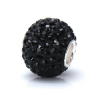 Bella Fascini Jet Black Onyx Large Crystal Pave Round Charm - European Charm Bracelet Bling Bead or Pendant - Made with Authentic Swarovski Crystal Elements Solid Sterling Silver Core - Fits Perfectly on Chamilia Moress Pandora and All Compatible Brands Bella Fascini Jet Black Onyx Large Crystal Pave Round Charm - European Charm Bracelet Bling Bead or Pendant - Made with Authentic Swarovski Crystal Elements Solid Sterling Silver Core - Fits Perfectly on Chamilia Moress Pandora and All Compatible Brands