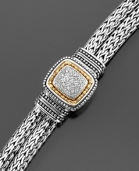 Exquisite design that lasts a lifetime. This classic diamond bracelet features round-cut diamonds (1/4 ct. t.w.) set in 14k gold & sterling silver. Approximate length: 7-1/2 inches. Exquisite design that lasts a lifetime. This classic diamond bracelet features round-cut diamonds (1/4 ct. t.w.) set in 14k gold & sterling silver. Approximate length: 7-1/2 inches.
